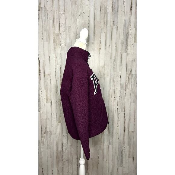 Victoria's Secret PINK Women's Sherpa Quarter‎ Zip Pullover Jacket Small - Picture 3 of 6